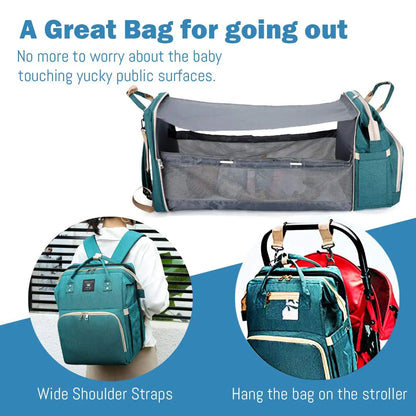 3-in-1 Diaper Bag & Baby Bed