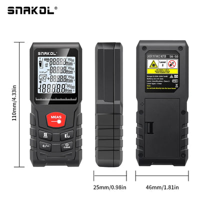 Snakol Laser Distance Meter 50m 70m 100m 120m Rangefinder Profesional Range Finder Digital Tape Measure Ruler Test Tools