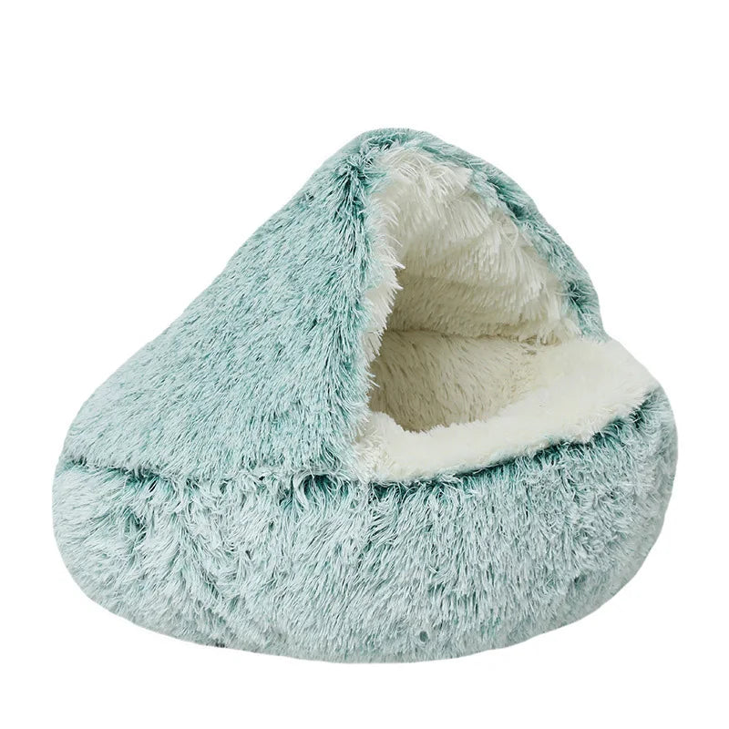 Luxurious Half-Covered Donut Pet Bed – Cozy Comfort for Your Furry Friend