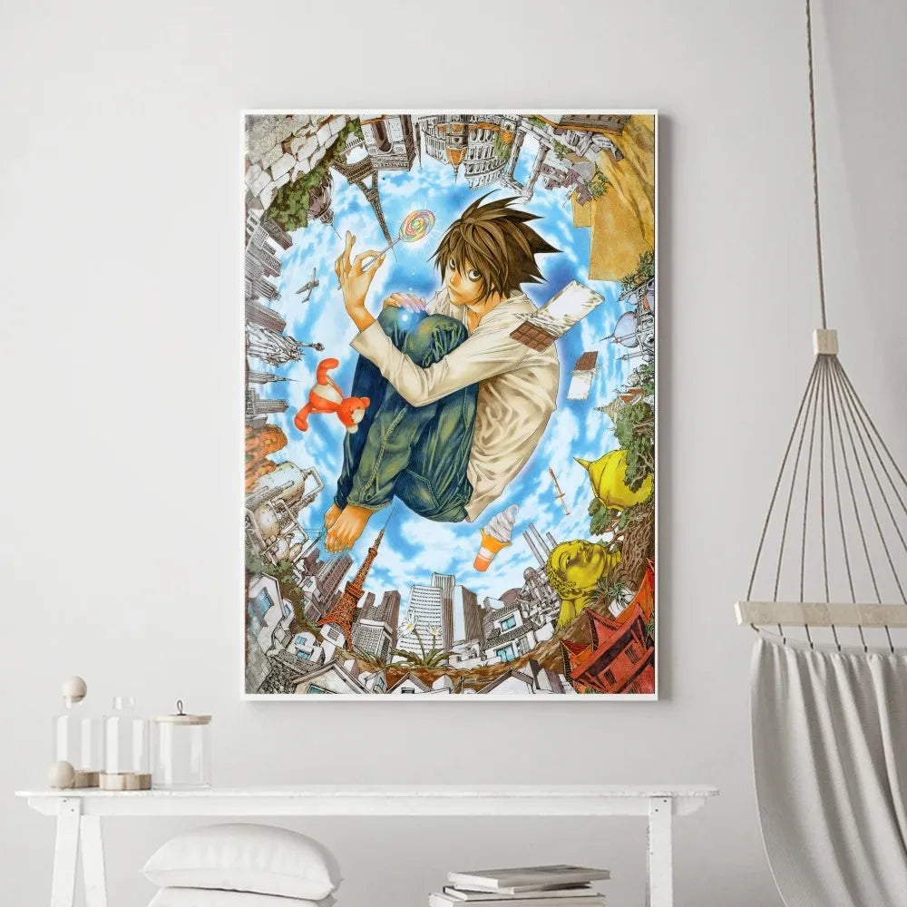 Hot Anime Death Note Poster Prints Poster Wall Painting Bedroom Living Room Wall Bar Restaurant Sticker Small