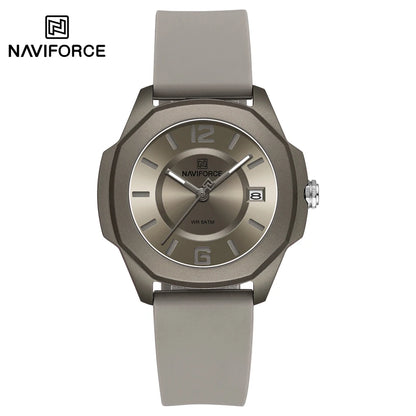 NAVIFORCE Women's Quartz Watches Silicone Strap Wrist Watch Waterproof