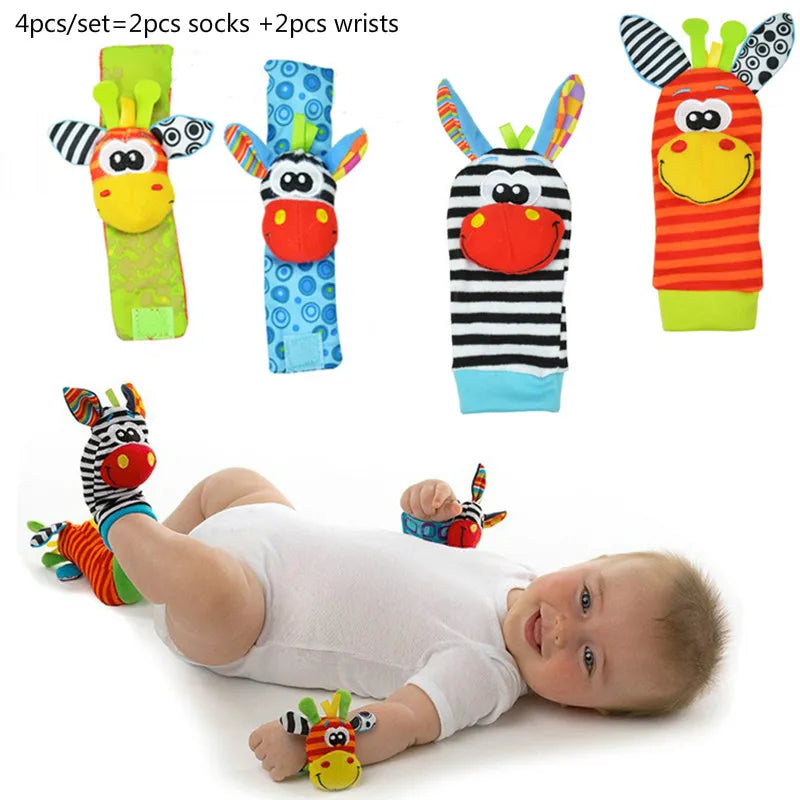Games Plush Rattle Socks Stuffed Animal Wrist Rattle Baby Toys 0 3 6 12 Months
