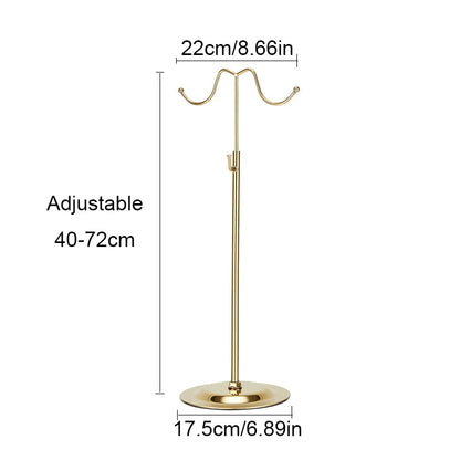 Home Accessories Display Props Stainless Steel Adjustable Polished Gold And Silver Hanging Bag Handbag Purse Stand