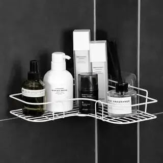 Bathroom Shelf Wall Mounted Corner Storage Shelves Shampoo Holder Cosmetic Rack Iron Shower Drain Basket Bathroom Organizer