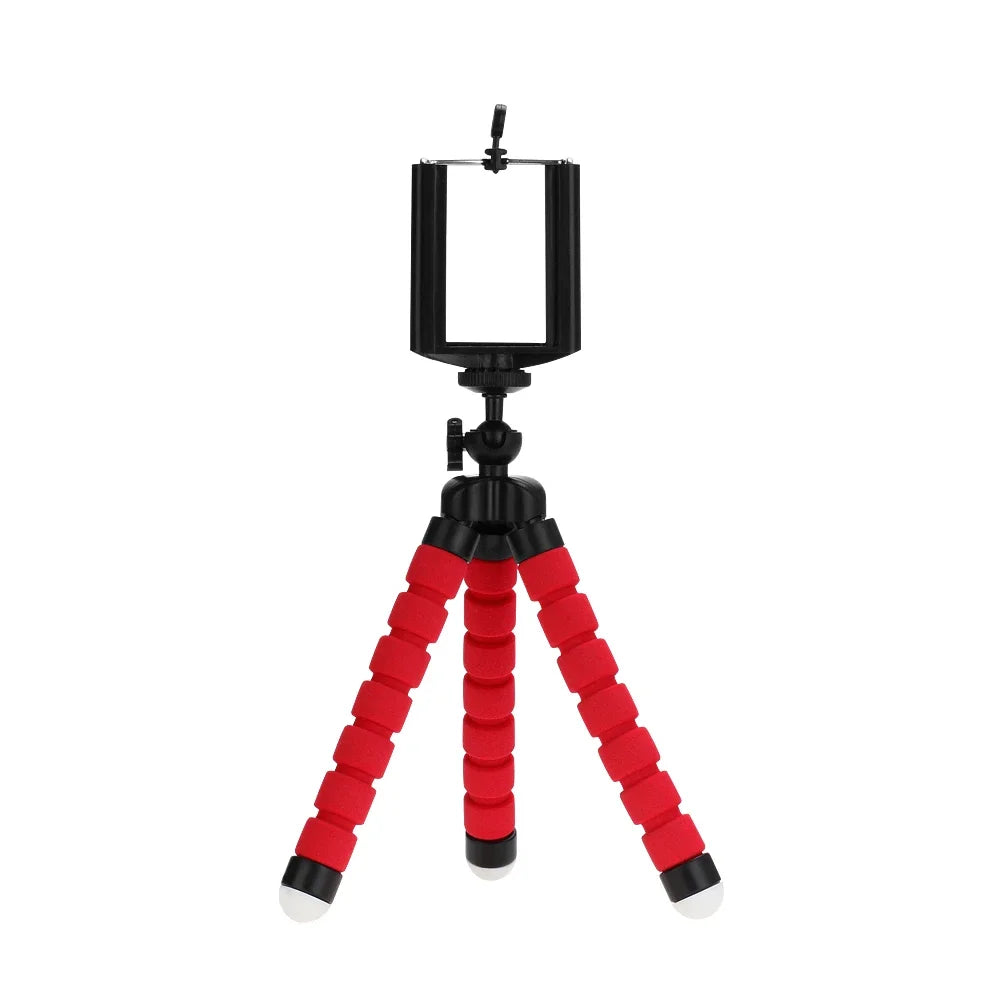 Portable Phone Tripod - Adjustable Mini Octopus Stand with Clip Holder for Smartphones and Cameras
