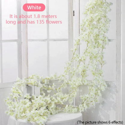 180cm Artificial Sakura Flower Vine - Wedding & Garden Arch Decor