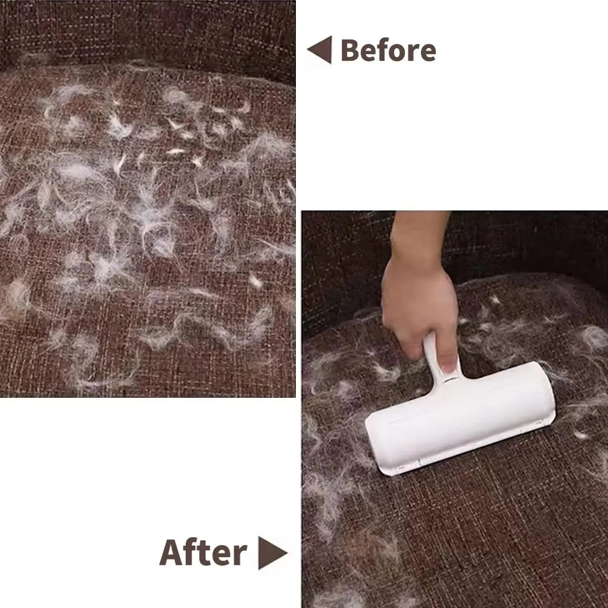 Reusable Pet Hair Remover Roller – Self-Cleaning Tool for Dog & Cat Fur on Furniture & Upholstery
