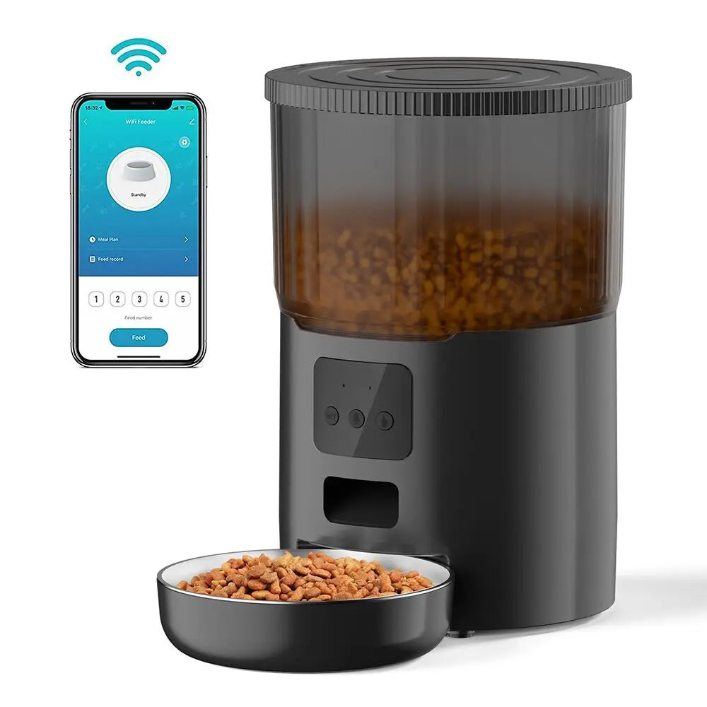 Autofeder 4L Smart Automatic Pet Feeder - Battery-Powered with LCD Display and Stainless Steel Bowl