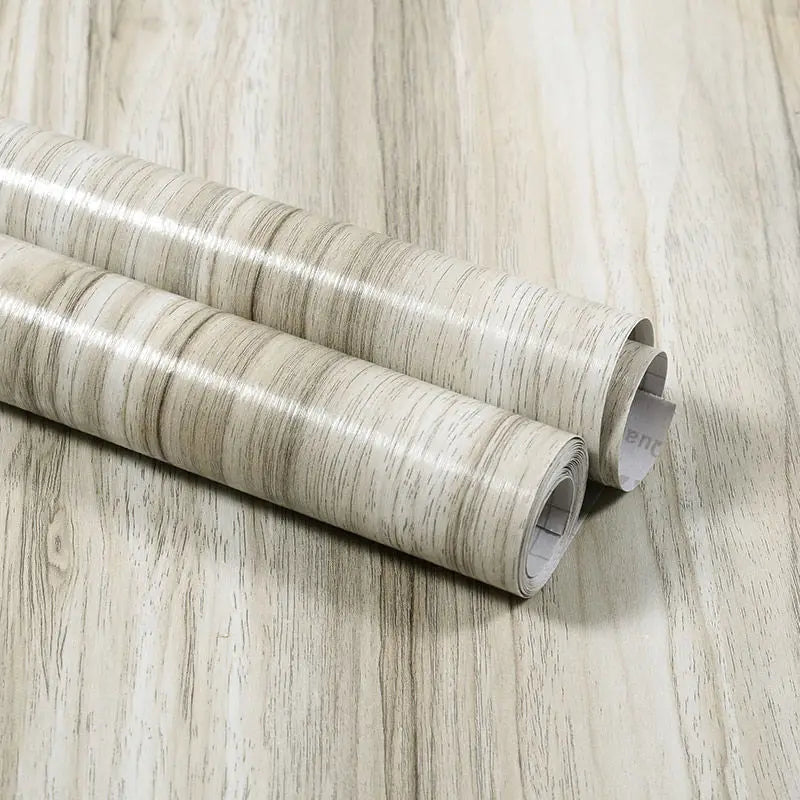 Modern Wood Stripe Home Wallpapers for Furnitures Wall Restore DIY Decorable Films PVC Self-adhesive Vinyl Wall Sticker in Rolls