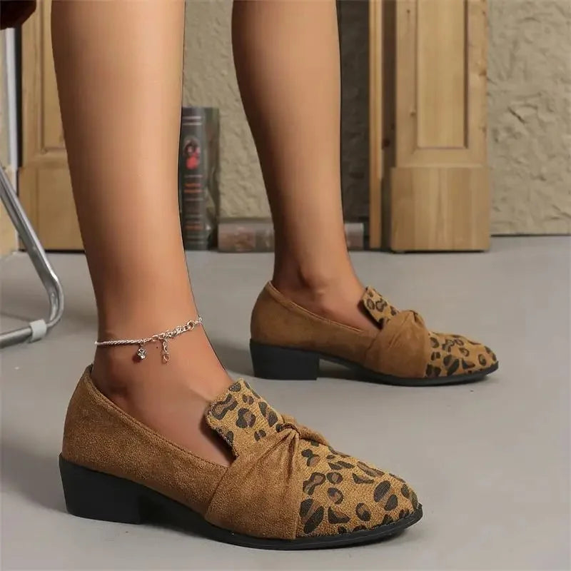 Point Toe Block Heel Loafers
