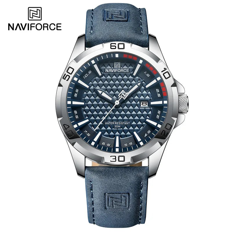 Men's Quartz Leather Strap Waterproof Calendar Clock Watch