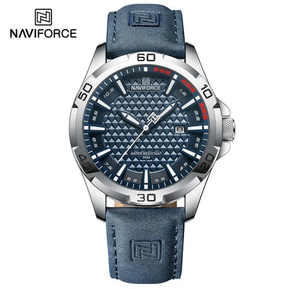 Men's Quartz Leather Strap Waterproof Calendar Clock Watch