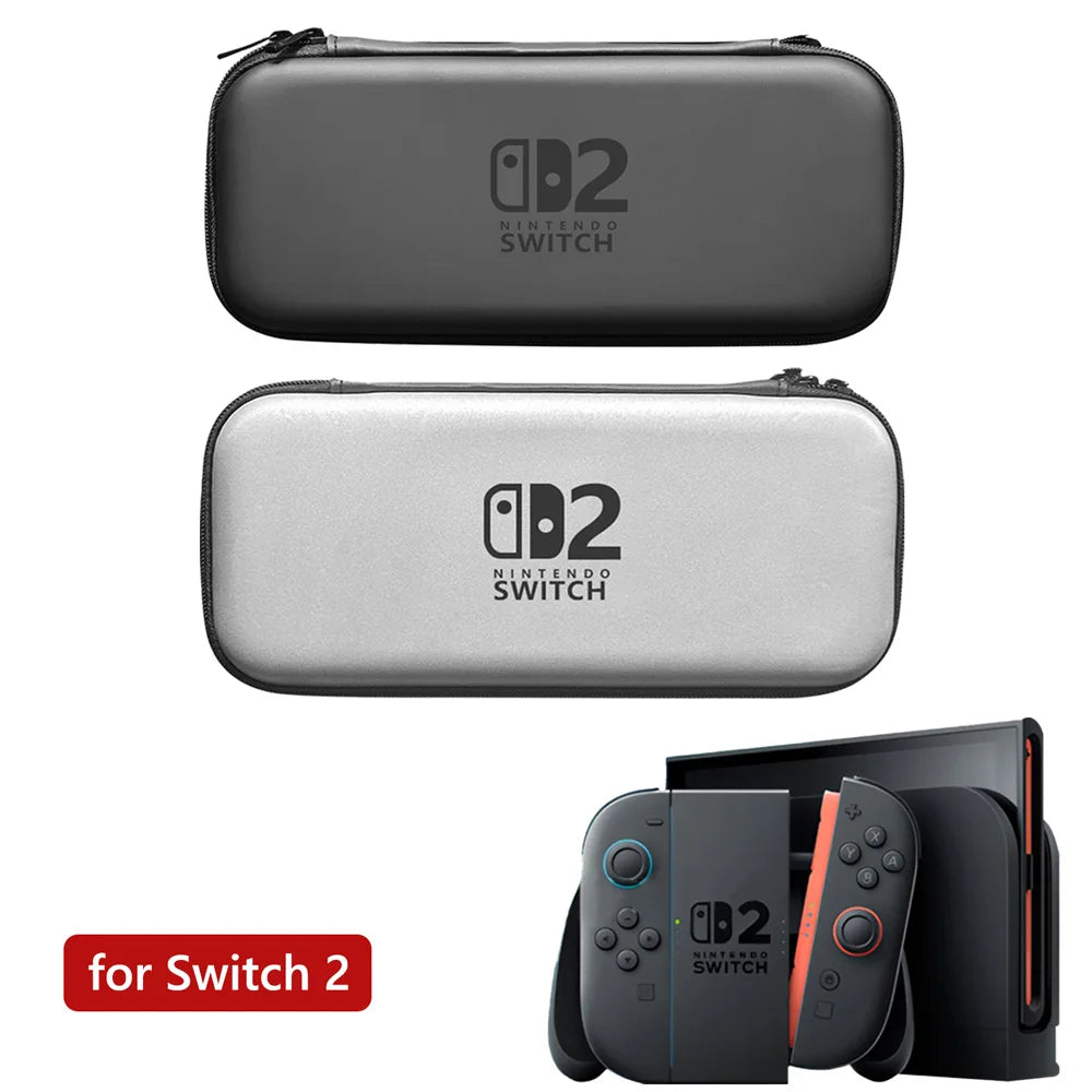 Slim Travel Carrying Case for 2025 Nintendo Switch 2 Accessories, Waterproof EVA Hard Shell Protective Storage Hand Bag NS 2