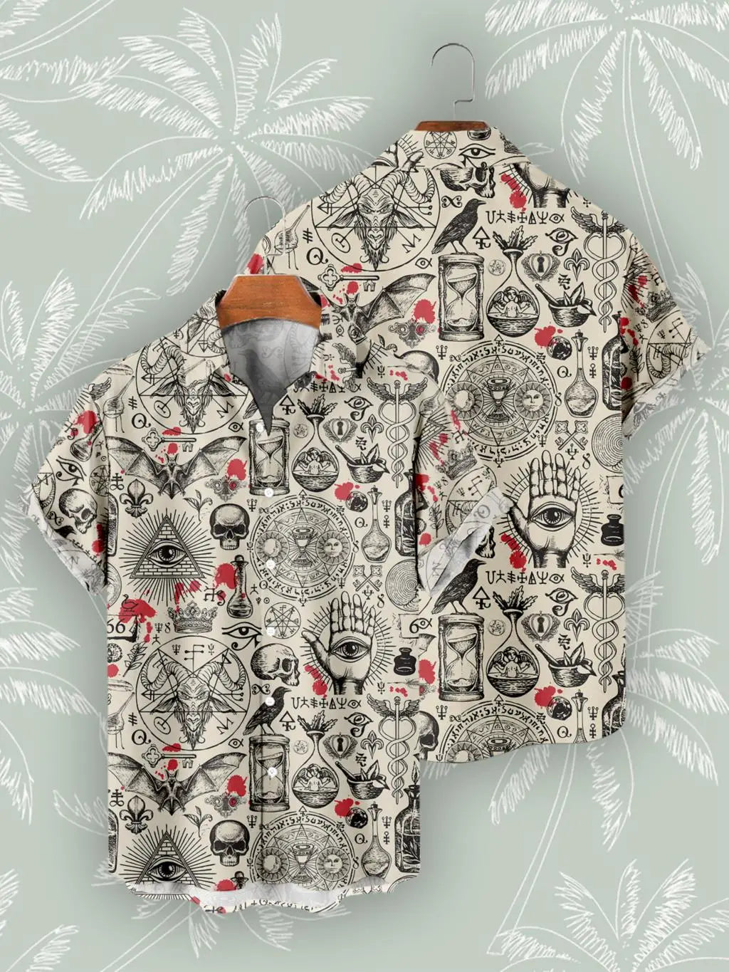 Hawaiian Shirts For Men's Skull Summer Casual Short Sleeve Y2k High Quality Oversized Streetwear Vintage Beach Tops Clothing