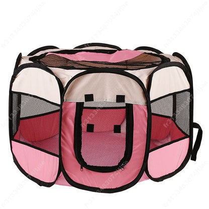 Portable Pet Playpen, Dog Playpen Foldable Pet Exercise Pen Tents Dog House Playground for Puppy Dog/Cat Indoor Outdoor Travel Camping Use Gray Small (29"X29"X17")