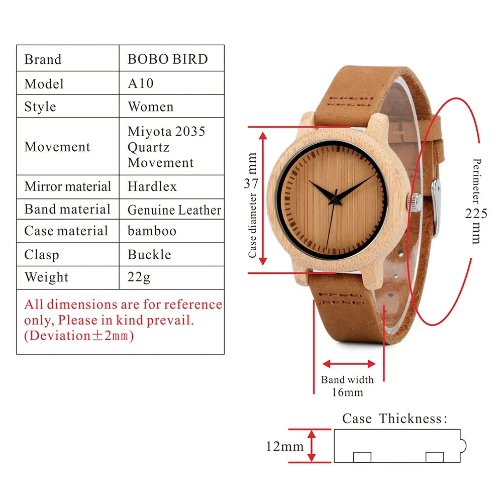 BOBO BIRD Bamboo Wood Couple Wristwatches