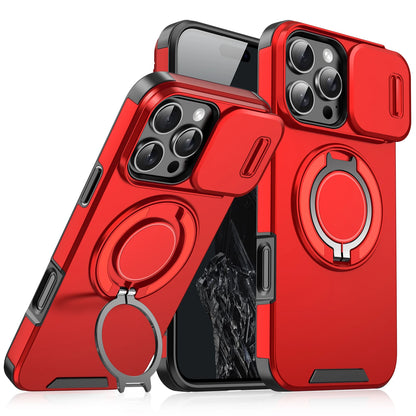 Luxury Camera Protector Push Window Shockproof Armor Strong Protection Car Mount Stand Phone Case For Iphone 16 Pro Max
