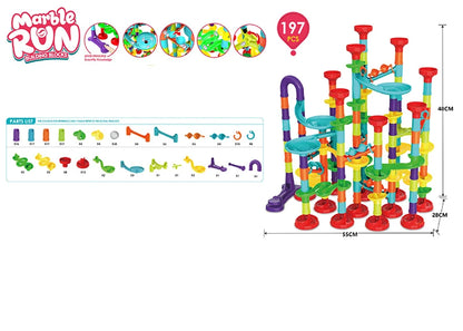 Marble Run Race Track Building Blocks Kids 3D Maze Ball Roll Toy