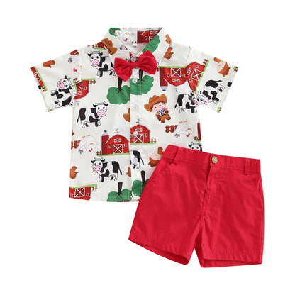 Gentleman Orange Shorts Easter Toddler Set