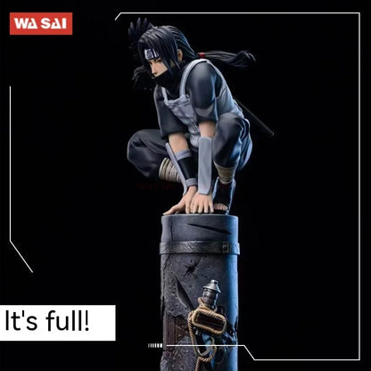 23cm Anime Naruto Anbu Uchiha Itachi Tsukuyomi Sharingan Squatting In·stock Figure Pvc Model Decoration Collection Toy Gift Ship