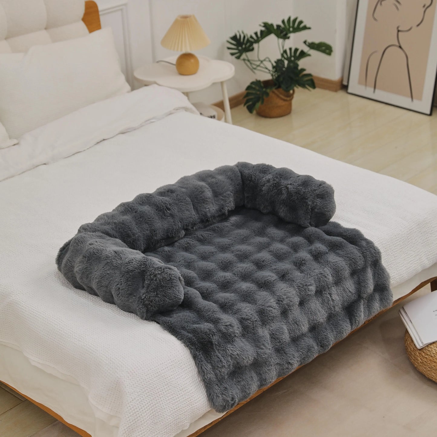 Petorest Fluffy Plush Dog Sofa – Soft, Warm & Washable Pet Bed Pad