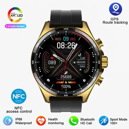Daredevil GPS Smartwatch for Men - Bluetooth Call HD AMOLED Display, Altitude Tracker, Compass, Fitness Monitor, IP68 Waterproof Adventure Watch