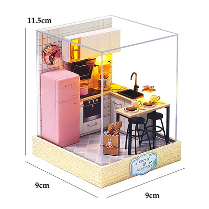Wooden Miniature Doll House DIY Small House Kit  Assembled DollHouses Building Model 3D Puzzle Toy With Furniture Adults Gifts