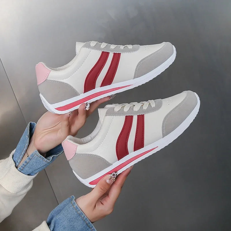 KayBee & Co Lace Up Contrast Round Toe Flats Sneakers