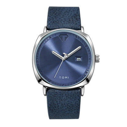 Timeless Elite: The Minimalist Leather Sports & Calendar Watch