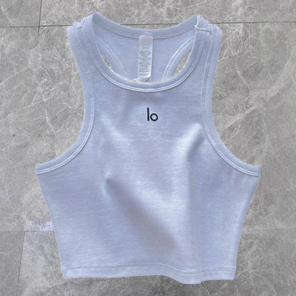Women's Seamless Sports Bra Yoga Top Knitted Sleeveless Workout Tank for Gym Running&Fitness Breathable Slim Fit Sports Vest