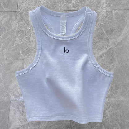 Women's Seamless Sports Bra Yoga Top Knitted Sleeveless Workout Tank for Gym Running&Fitness Breathable Slim Fit Sports Vest