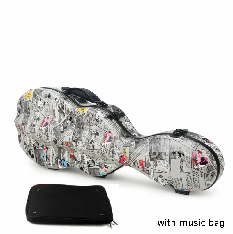 USA low tax Violin Case With Bag Fixed 4/4 3/4 1/2 1/4 Carbon Fiber Violin Box Double Shoulder Strap Spectral Bag Lock