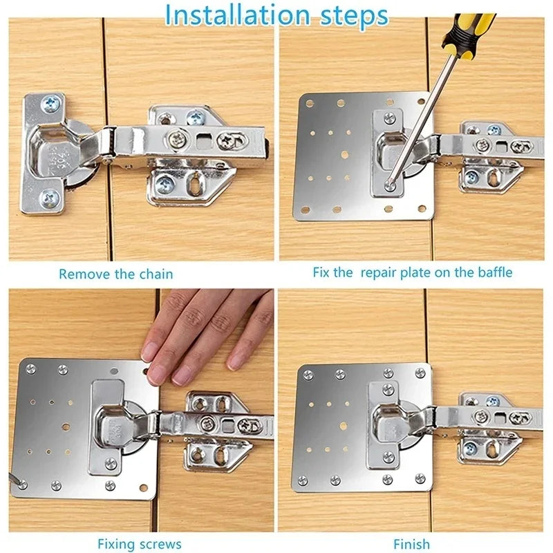 Cabinet Hinge Repair Plate Kit Kitchen Cupboard Door Hinge