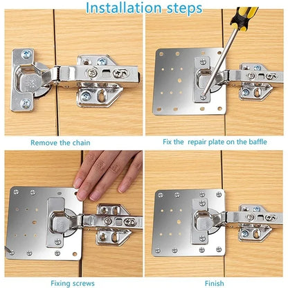Cabinet Hinge Repair Plate Kit Kitchen Cupboard Door Hinge