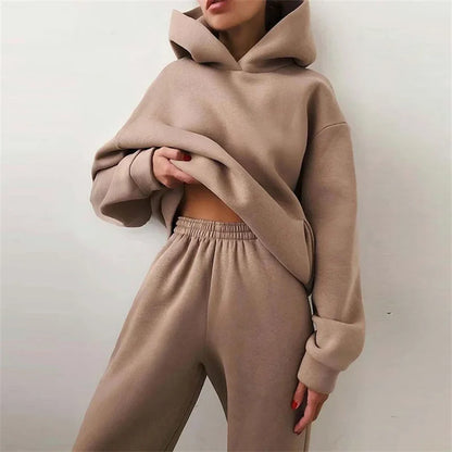 Cozy Oversized Hoodie & Pants Set for Women – Autumn Loungewear Suit