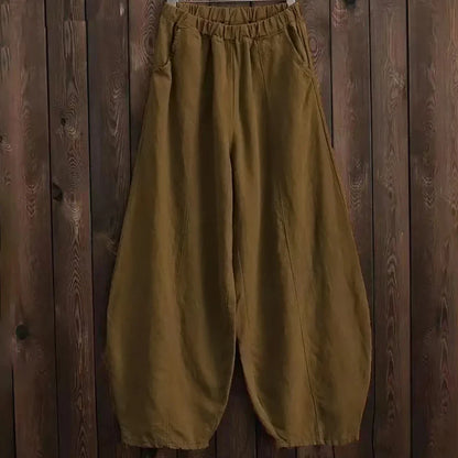 Women's Vintage Cotton Linen Wide Leg Bloomers