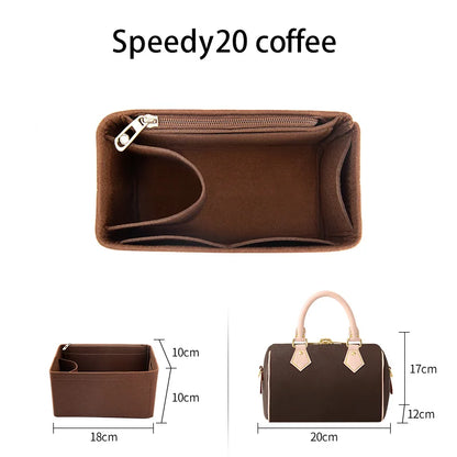 WUTA Felt Insert Bag Organizer For LV Speedy 20 25 30 35 Flap Handbag Inner Bag Makeup Travel Purse Storage Tote Bag Accessories