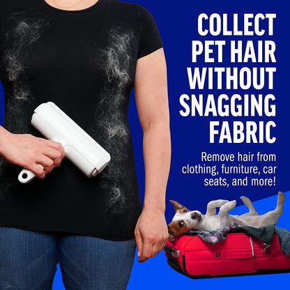 Reusable Pet Hair Remover Roller – Self-Cleaning Tool for Dog & Cat Fur on Furniture & Upholstery
