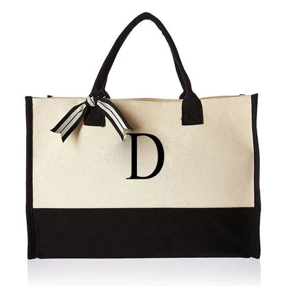 Tote Bag Fashion Canvas Totes Letters Flower Portable Beach Shoulder Shopping Casual Beach Bag Large Capacity Handbag  Wholesale