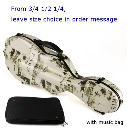 USA low tax Violin Case With Bag Fixed 4/4 3/4 1/2 1/4 Carbon Fiber Violin Box Double Shoulder Strap Spectral Bag Lock