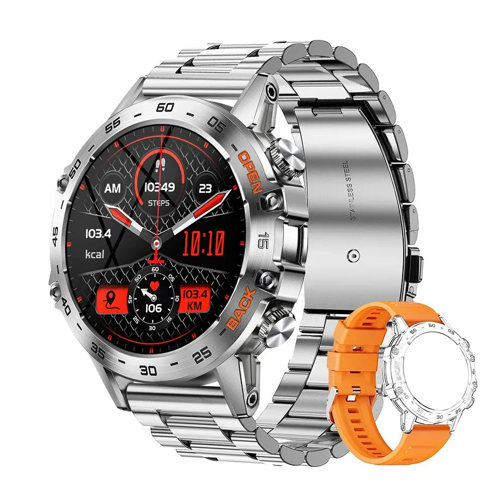 MEVADEN Steel 1.39 Bluetooth Call Smart Watch Men Sports Fitness Tracker Watches IP67 Waterproof Smartwatch for Android IOS K52
