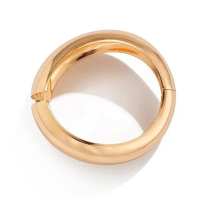 Punk Gold & Silver Geometric Wide Cuff Bangles for Women & Men