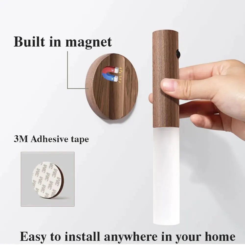 LED Night Light Magnetic Wall Lamp Kitchen Cabinet Closet Light Home Staircase Bedroom Table Move Lamp Bedside Lighting