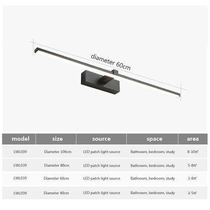 Modern LED Bathroom Mirror Light Three Colors Wall Lamp