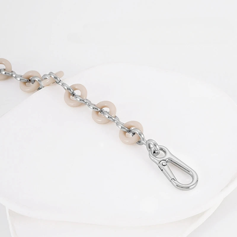 Chain Donut Chain for Loewe Puzzle Geometric Bag Lucky Bag Transformation Underarm Metal Shoulder Handbag Strap Accessories