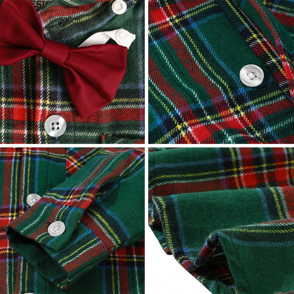 Baby Christmas Outfit Boy Kids Suit Toddler Suspenders Clothing Set
