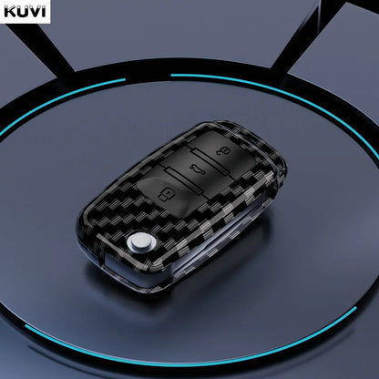 ABS Carbon Car Key Case Cover for VW Volkswagen Polo Tiguan Passat B5 B6 B7 Golf 4 5 6 MK6 Jetta Lavida Skoda Octavia Seat Leon