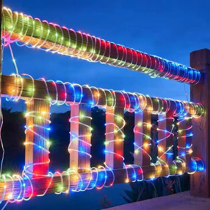 Solar Tube Rope LED Light – Outdoor Garden Christmas Decoration Garland