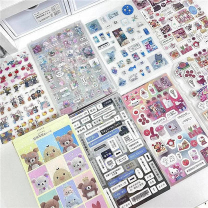 6pcs/10pcs Set Y2K Random Cute Glitter Laser Sticker for Phone Camera Luggage Journal Sticker Kawaii Decoration Sticker Gift