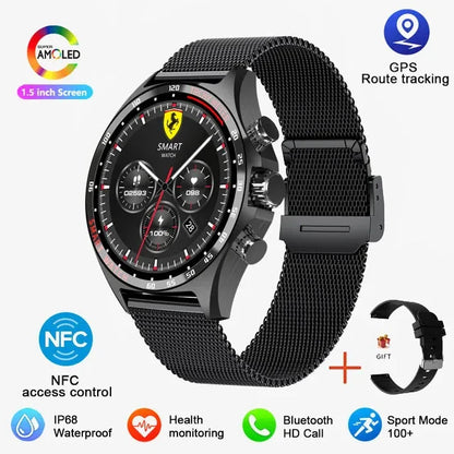 Daredevil GPS Smartwatch for Men - Bluetooth Call HD AMOLED Display, Altitude Tracker, Compass, Fitness Monitor, IP68 Waterproof Adventure Watch